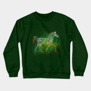 Arabian Horse in Typography Crewneck Sweatshirt